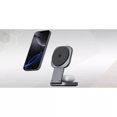 Magnetyczna ładowarka bezprzewodowa 15W Aukey - grafitowy (VAM11-15)