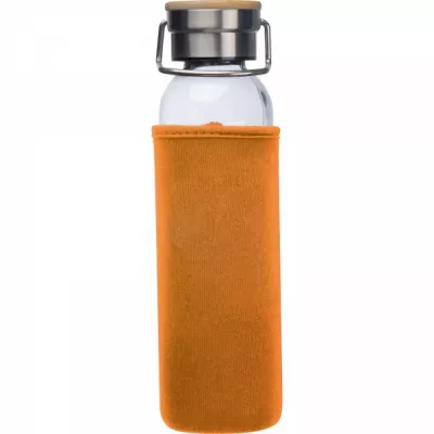 Butelka szklana z pokrowcem 600 ml RAMONA - pomarańczowy (6318110)