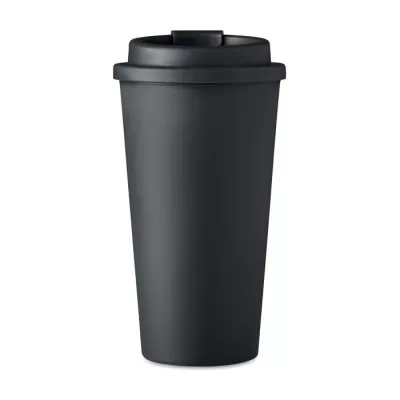 Kubek dwuścienny z PP 450 ml TUESDAY - Czarny (MO6244-03)