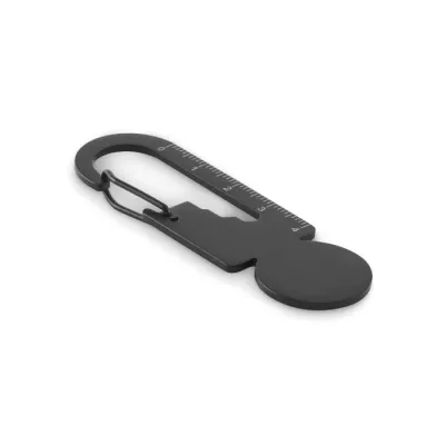 Brelok wielofunkcyjny z żetonem do wózka MULTIKEY - Czarny (MO2337-03)