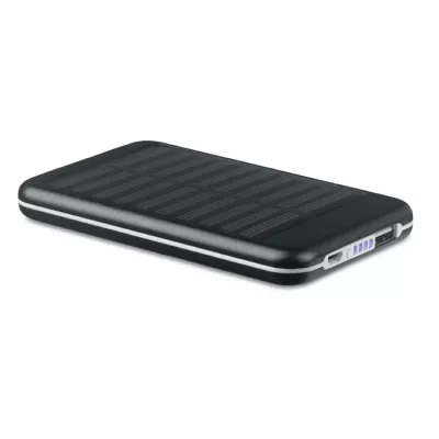 Powerbank solarny z aluminium 4000 mAh SOLARFLAT - Czarny (MO9075-03)