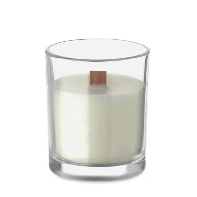 Świeca zapachowa wanilia w szkle 80 g KIVAS WOOD - Przezroczysty (MO2708-22)