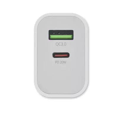Ładowarka sieciowa USB 18W PORT - Bialy (MO6879-06)