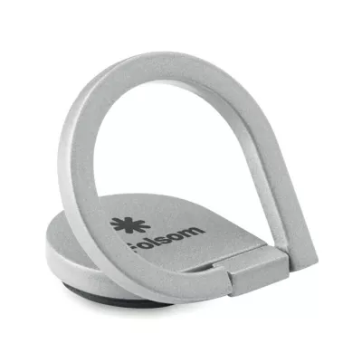 Uchwyt pierścieniowy na telefon z cynku DROP RING - Srebrny (MO9445-14)