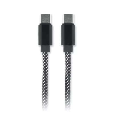 Kabel magnetyczny pleciony USB-C 60W z RPET BRAID - Bialy/Czarny (MO2778-33)