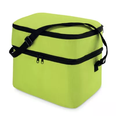 Torba termiczna z 2 przegrodami z poliestru 600D CASEY - Limonka (MO8949-48)