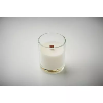 Świeca zapachowa wanilia w szkle 80 g KIVAS WOOD - Przezroczysty (MO2708-22)