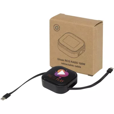 Gloas kabel 5-w-1 z recyklingu do synchronizacji danych z funkcją szybkiego ładowania 100 W i zestawem narzędzi do smartfonów - Czarny (12444890)