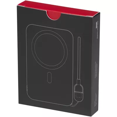 Powerbank SMART o pojemności 5000 mAh, wykonany z tworzywa sztucznego pochodzącego z recyklingu, ze smyczą na szyję - Czarny (12452990)