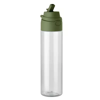 Butelka z RPET ze słomką 2 w 1 700 ml TOIEN KLAR - Ciemnozielony (MO2990-60)