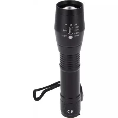 Latarka LED aluminiowa DAVID - czarny (8118503)