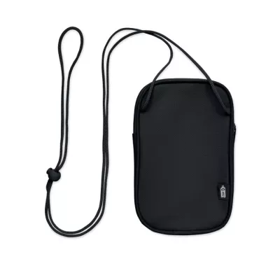 Saszetka podróżna RPET 600D na sznurku KOROVIN POUCH - Czarny (MO2675-03)
