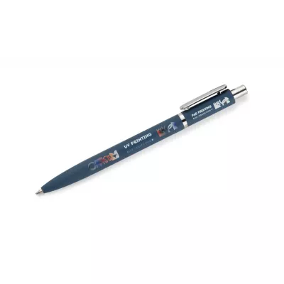 Długopis metalowy z powłoką typu soft touch ELMO - granatowy (19084-06)