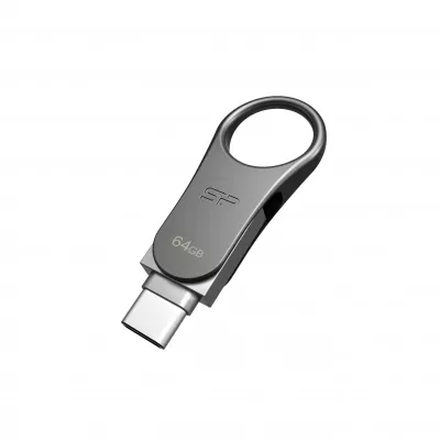 Pendrive z wejściem USB typu C Mobile C80, 64GB 3.2 Silicon Power - szary (EG 815007 64GB)