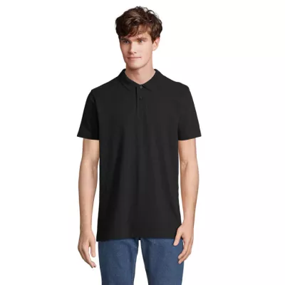 Koszulka polo unisex z czesanej bawełny Sol's PULSE - Czarny (S04502-BK)