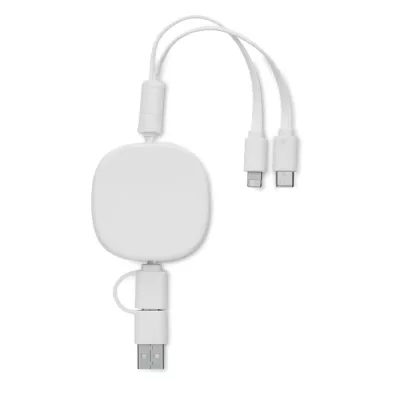 Kabel zwijany 90 cm z bambusowym wykończeniem TOGOBAM - Bialy (MO2146-06)