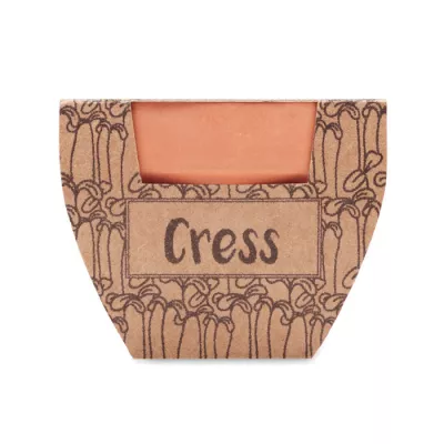 Doniczka z terakoty z nasionami rzeżuchy CRESS POT - Drewna (MO2219-40)