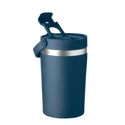 Kubek termiczny ze słomką i paskiem 350 ml COZYCUP - Francuski Granat (MO2922-85)