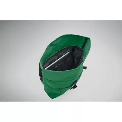 Plecak rolltop na laptop 15" z poliestru 600D IREA - Ciemnozielony (MO2170-60)