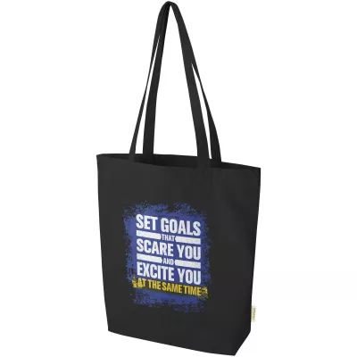 Odisha organiczna torba na zakupy z certyfikatem OCS o gramaturze 270 g/m², 10 l  - Czarny (12078690)