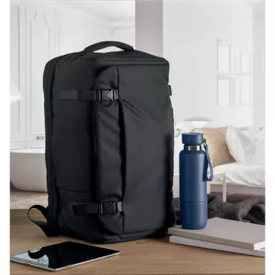 Plecak podróżny na laptop 17" RPET 600D NAMUR - Czarny (MO2738-03)