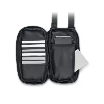 Torebka na smartfon z RPET 300D VALLEY WALLET - Czarny (MO2052-03)