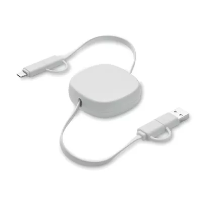 Kabel do ładowania zwijany 60W 80 cm LINEA - Bialy (MO2425-06)