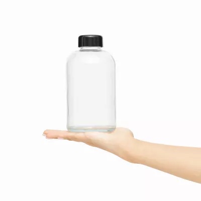 Szklana butelka do picia DRINK HEALTHY - czarny, transparentny (56-0304269)