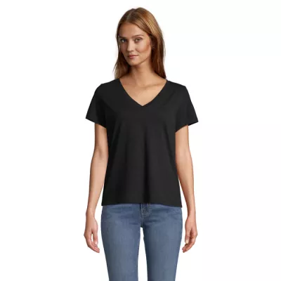 Koszulka damska V-neck Sol's REGENT V WOMEN - Deep Black (S04766-DB)
