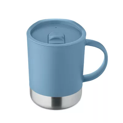 Kubek z PP z przesuwaną pokrywką 300 ml BEAKER - Petrol (MO2772-20)