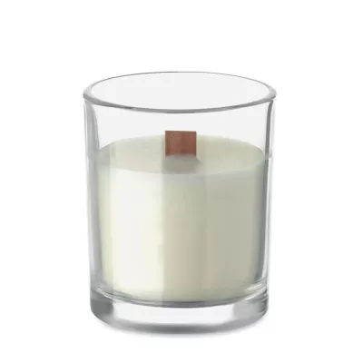 Świeca zapachowa wanilia w szkle 80 g KIVAS WOOD - Przezroczysty (MO2708-22)
