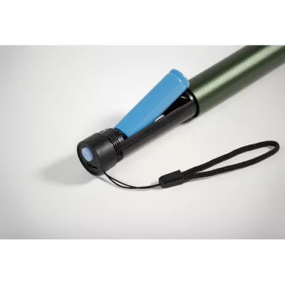 Latarka z aluminium z recyklingu z zoomem LUMEZO - Ciemnozielony (MO2991-60)