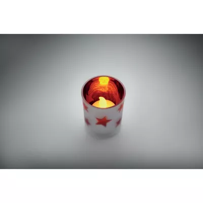 Świeczka LED tealight w szklanym słoiku LANDLE - Czerwony (CX1572-05)