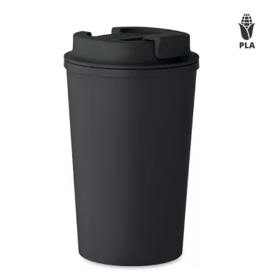 Kubek dwuścienny z PLA 350 ml BEIBAKU - Czarny (MO2310-03)