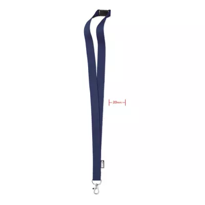 Smycz z RPET 20 mm z karabińczykiem LANY RPET - Niebieski (MO6100-04)