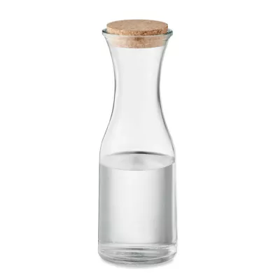 Karafka ze szkła z recyklingu z korkiem 1000 ml PICCA - Przezroczysty (MO6655-22)