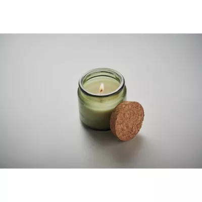 Świeca zapachowa wanilia z korkową pokrywką 70 g VALO - Zielony (MO2707-09)