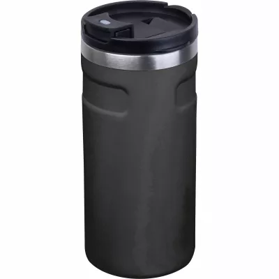 Kubek termiczny ze stali z recyklingu 450 ml SILVIO - czarny (8536503)