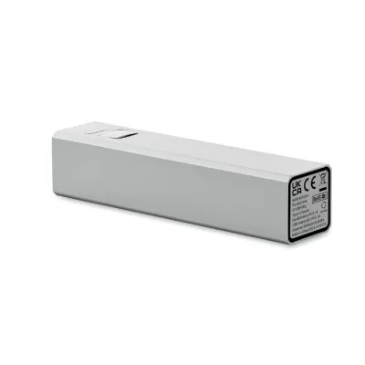 Powerbank 2600 mAh z aluminium z recyklingu POWERALUC - Srebrny Mat (MO2374-16)