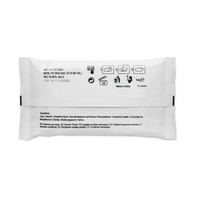 Chusteczki nawilżane w etui 10 szt. DELLEA - Bialy (MO3863-06)