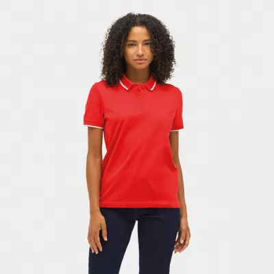 Koszulka polo unisex z prążkiem Sol's PALERMO - Jaskrawoczerwony / Biały (S04769-KA)