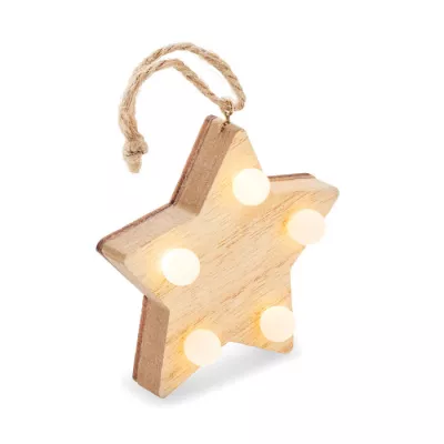 Gwiazdka drewniana z 6 lampkami LED LALIE - Drewna (CX1531-40)