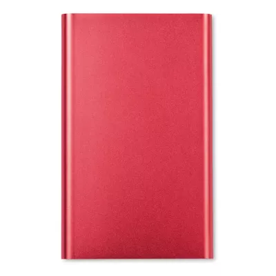 Powerbank płaski aluminiowy 4000 mAh POWERFLAT - Czerwony (MO8735-05)