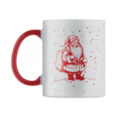 Kubek ceramiczny świąteczny 300 ml FESTIMUG - Bialy/Czerwony (CX1571-35)