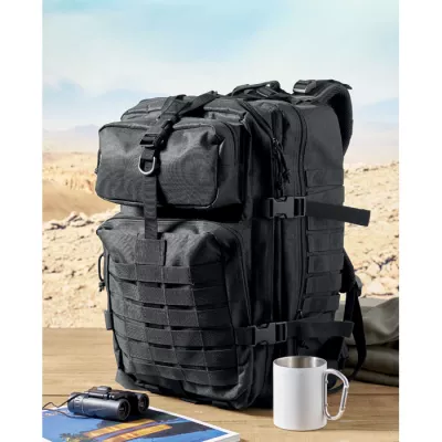 Plecak turystyczny z RPET 600D 50 l CARRYCONFI - Czarny (MO2970-03)
