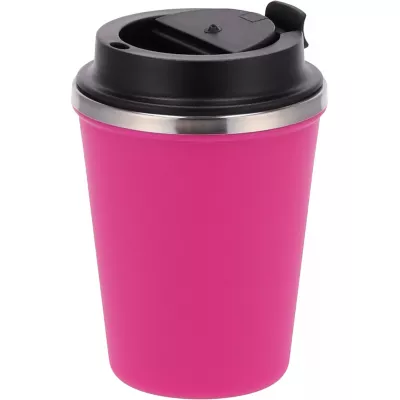 Kubek termiczny 350 ml z powłoką z recyklingu METODY - różowy (8496211)