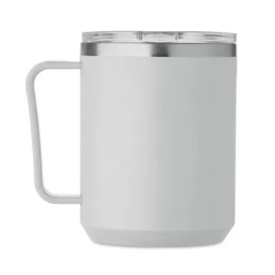 Kubek dwuścienny z przesuwaną pokrywką 400 ml COCOA - Szary (MO2900-07)