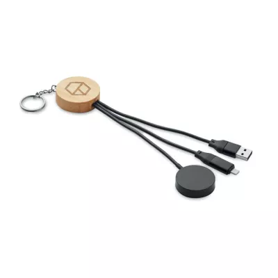 Kabel do ładowania 4 w 1 z ładowarką zegarka BULE - Czarny (MO2451-03)