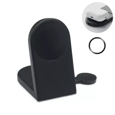 Ładowarka magnetyczna 3 w 1 składana 15W ELASTI - Czarny (MO3206-03)