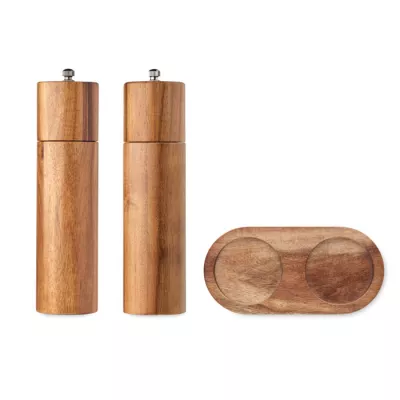 Młynki do soli i pieprzu z drewna akacjowego TUCCO SET - Drewna (MO3120-40)